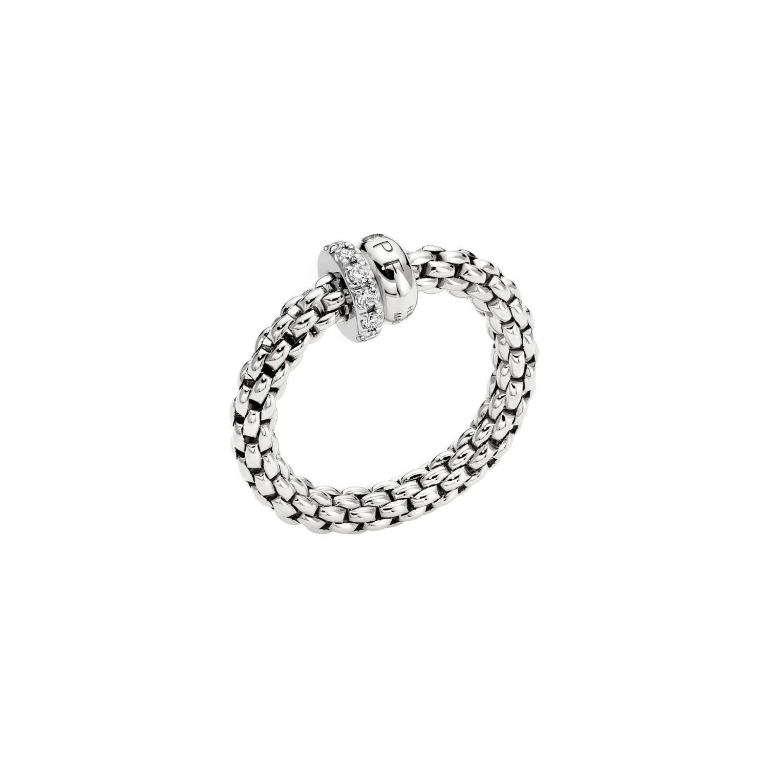 Solo 18K White Gold Pavè Diamond Ring
