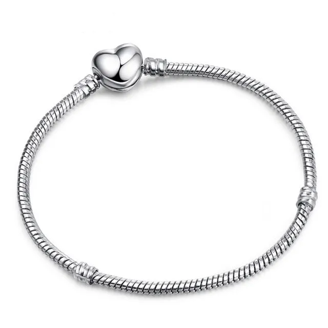 Sonykifa Handmade Mickey & Minnie Murano Glass Beads Charm Bracelet Women Fit Snake Chain  Bracelet For Children Jewelry