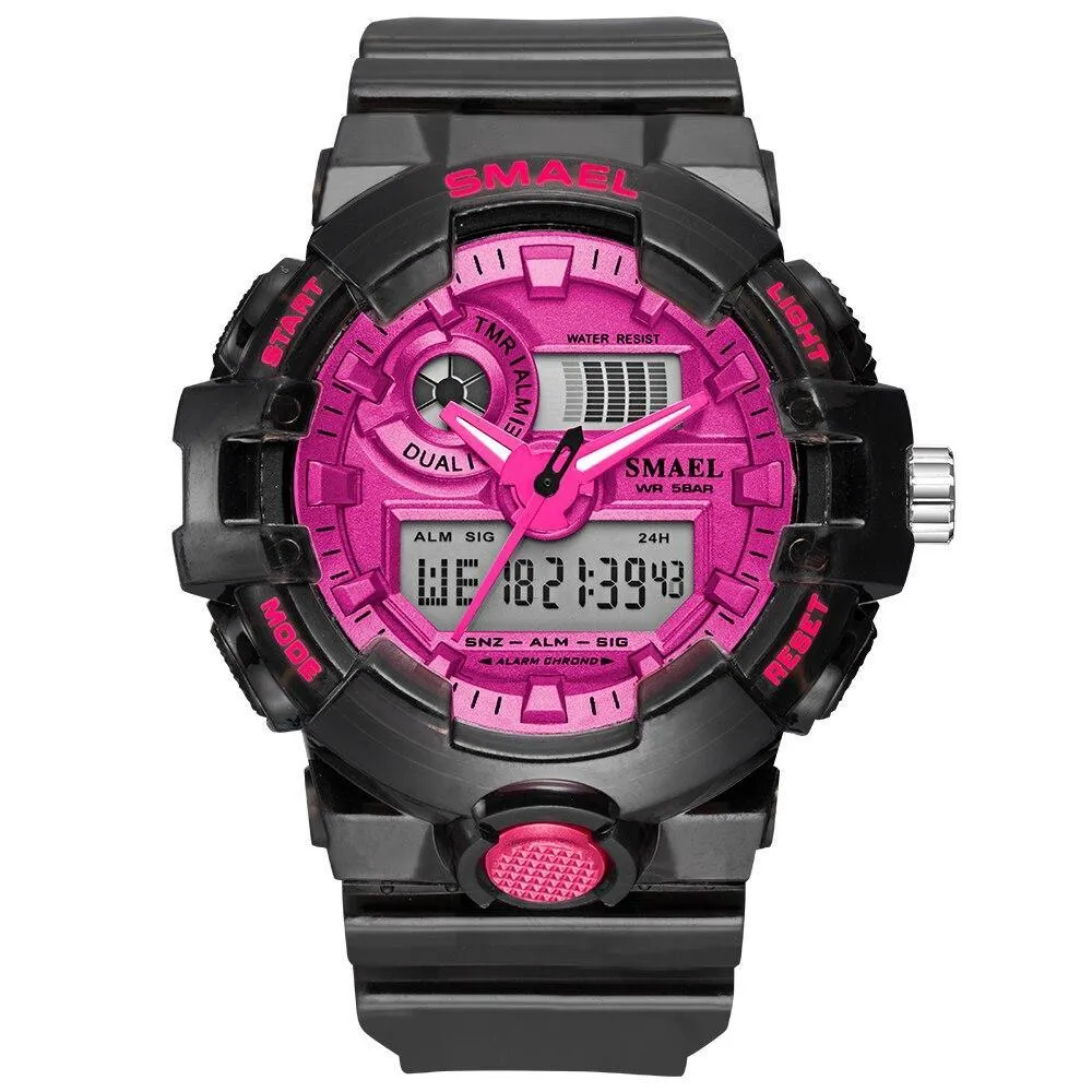 Sport Digital Watch for Men and Woman With Luminous Dual Time Waterproof 5 Bar Modern Men's Military Wristwatch WIth Night Mode