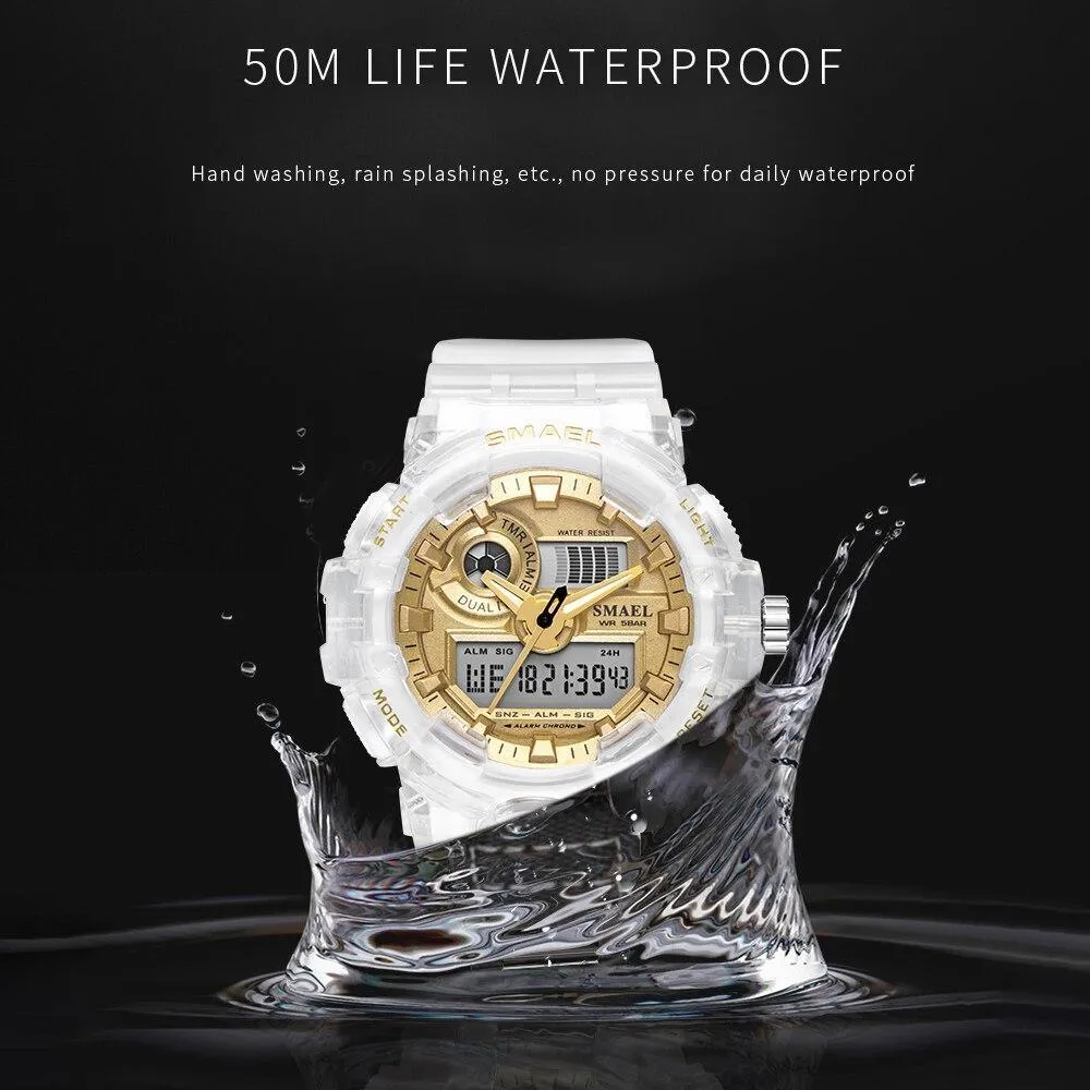 Sport Digital Watch for Men and Woman With Luminous Dual Time Waterproof 5 Bar Modern Men's Military Wristwatch WIth Night Mode