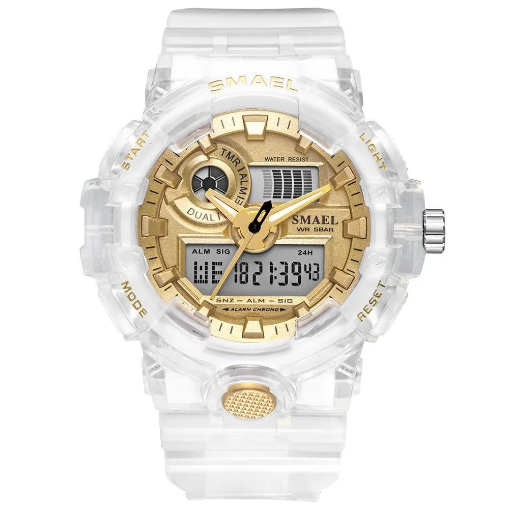 Sport Digital Watch for Men and Woman With Luminous Dual Time Waterproof 5 Bar Modern Men's Military Wristwatch WIth Night Mode