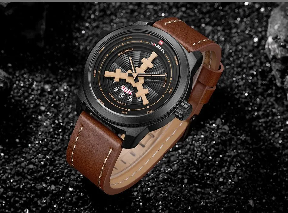 Sport  Watches For Man Waterproof Watch Analog Quartz Leather Band Date Calendar  Wristwatch Unique Design Perfect Gift