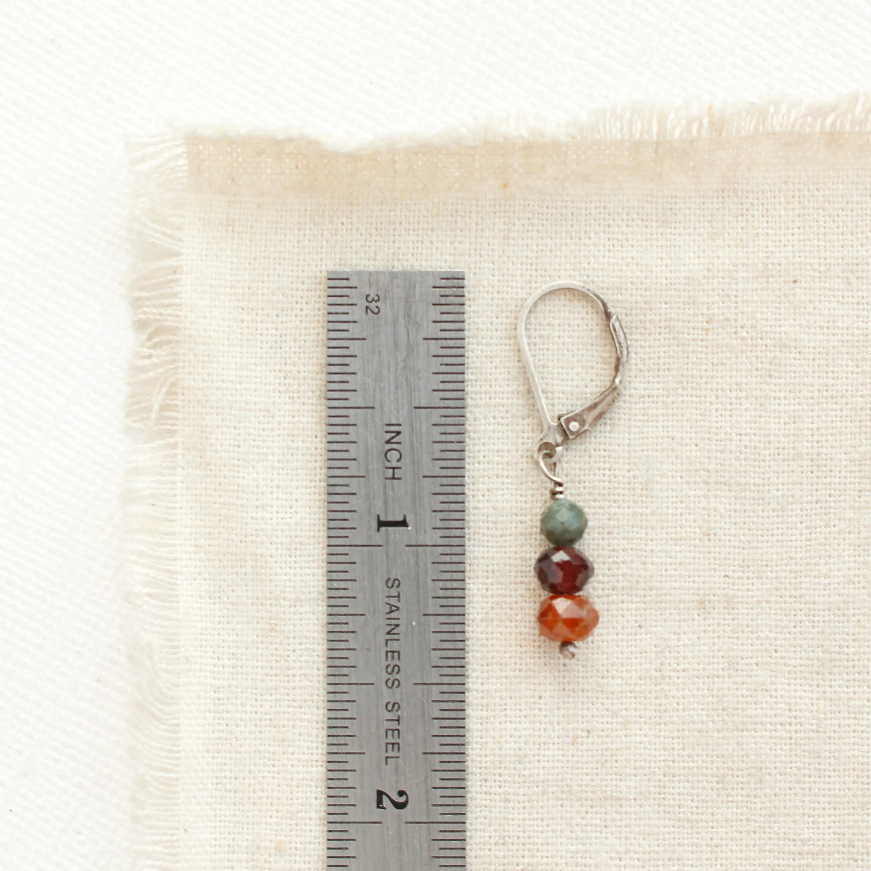 Stacked Kyanite, Garnet, & Citrine Earrings