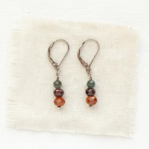 Stacked Kyanite, Garnet, & Citrine Earrings