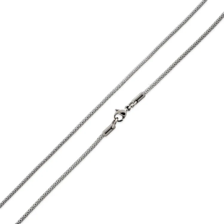 Stainless Steel 22" Snake Skin Mesh Chain Necklace 1.9 MM