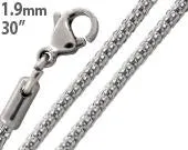 Stainless Steel 30" Snake Skin Mesh Chain Necklace 1.9 MM