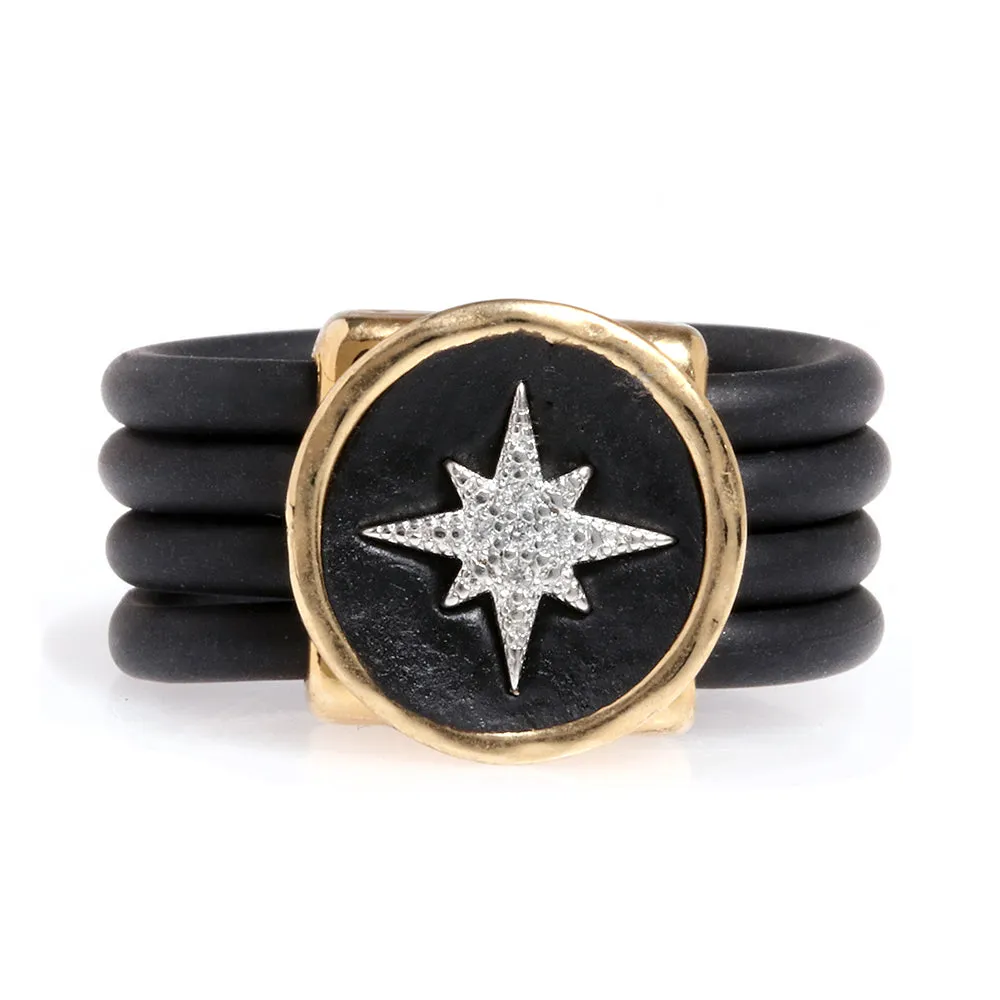 Star Silicone Stripes Ring
