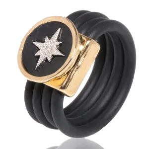 Star Silicone Stripes Ring