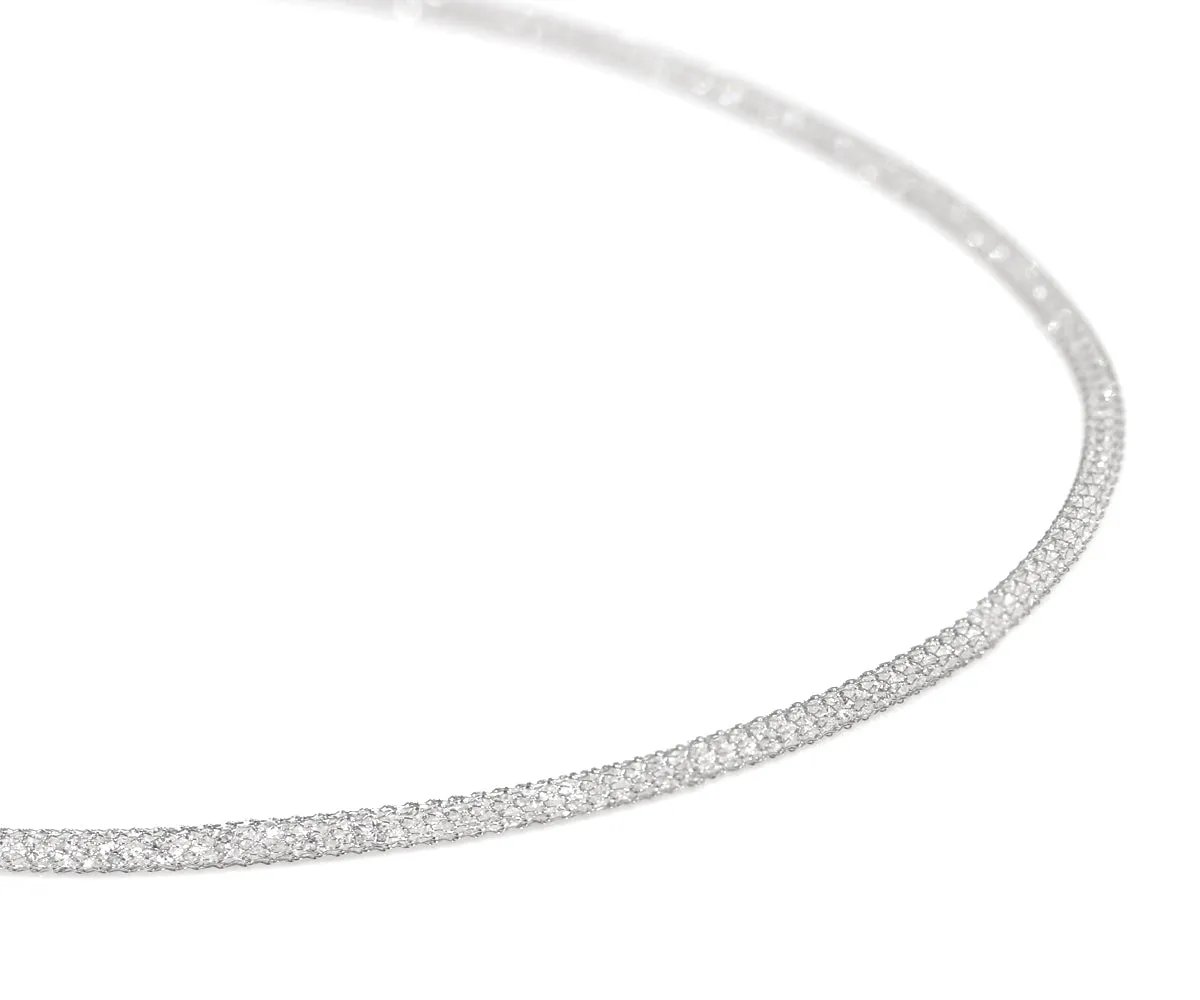Stardust Crystal Mesh Omega Necklace