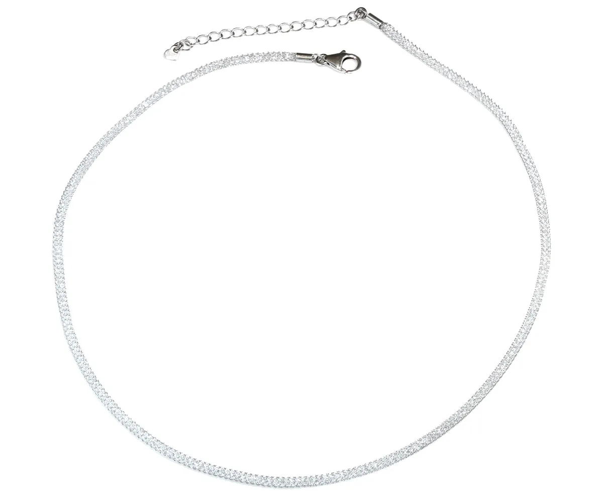 Stardust Crystal Mesh Omega Necklace