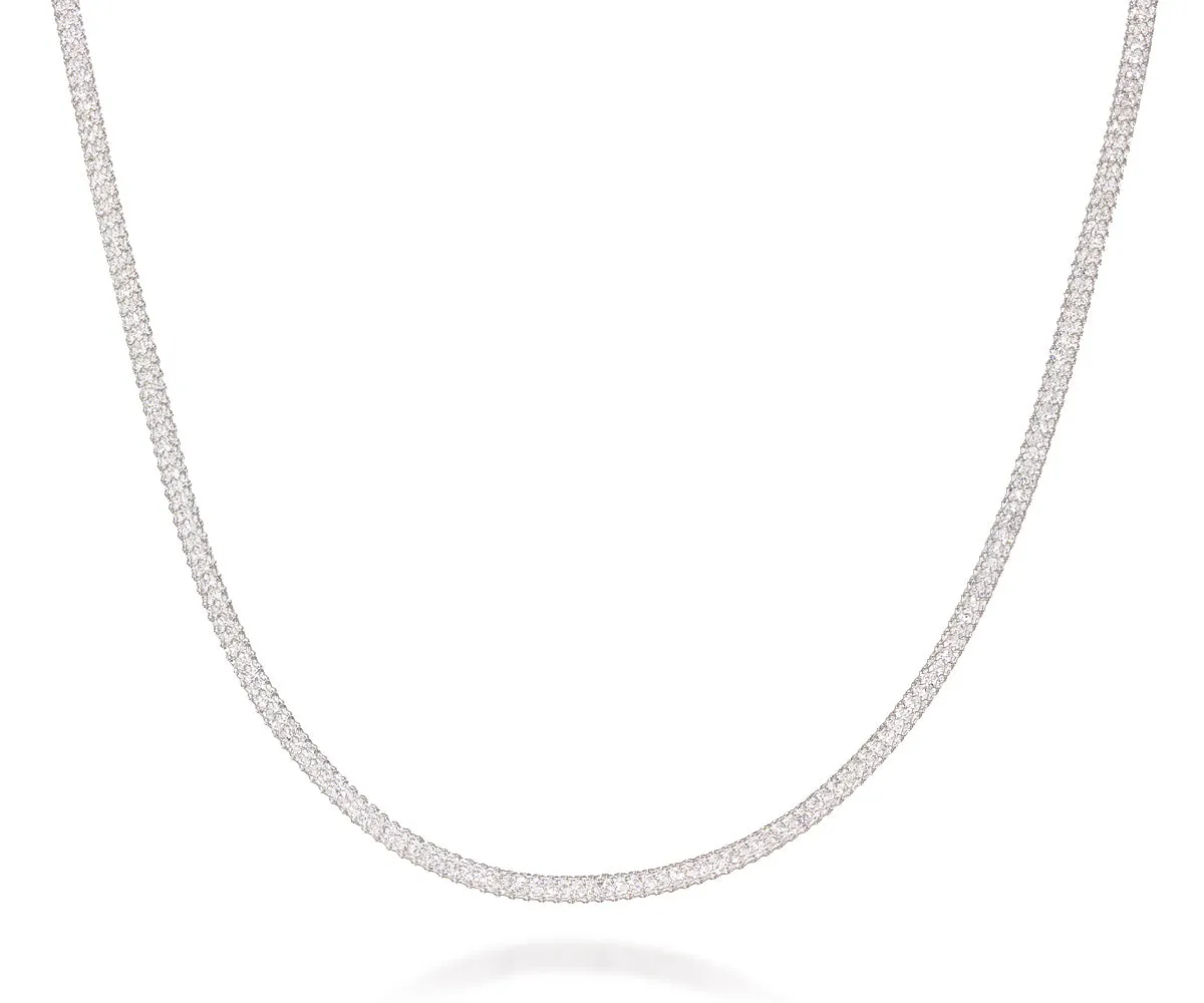Stardust Crystal Mesh Omega Necklace