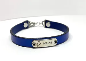 State of Maine Leather Adjustable Bracelet