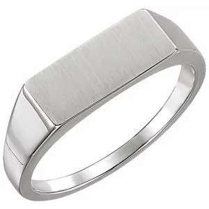 Sterling Silver 15x7 mm Rectangle Signet Ring