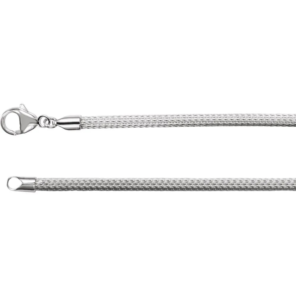 Sterling Silver 3.25mm Hollow Mesh 18" Chain