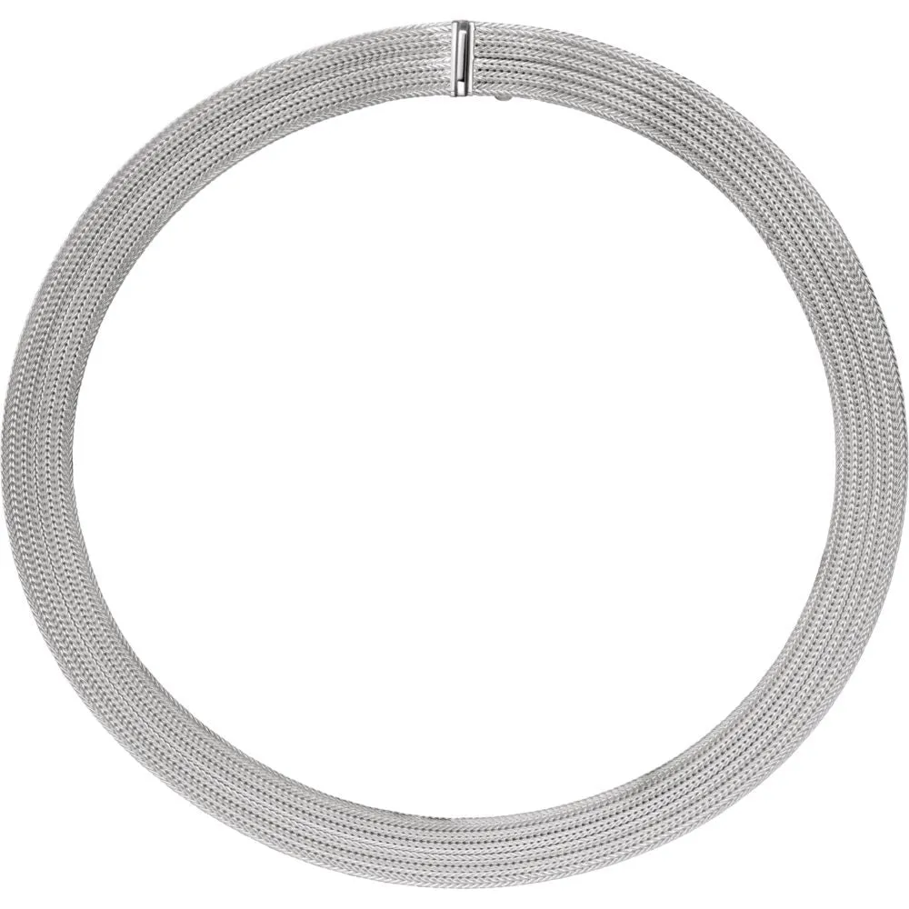 Sterling Silver Hollow Fox Mesh 17" Chain