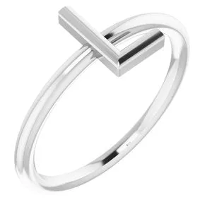 Sterling Silver Initial L Ring