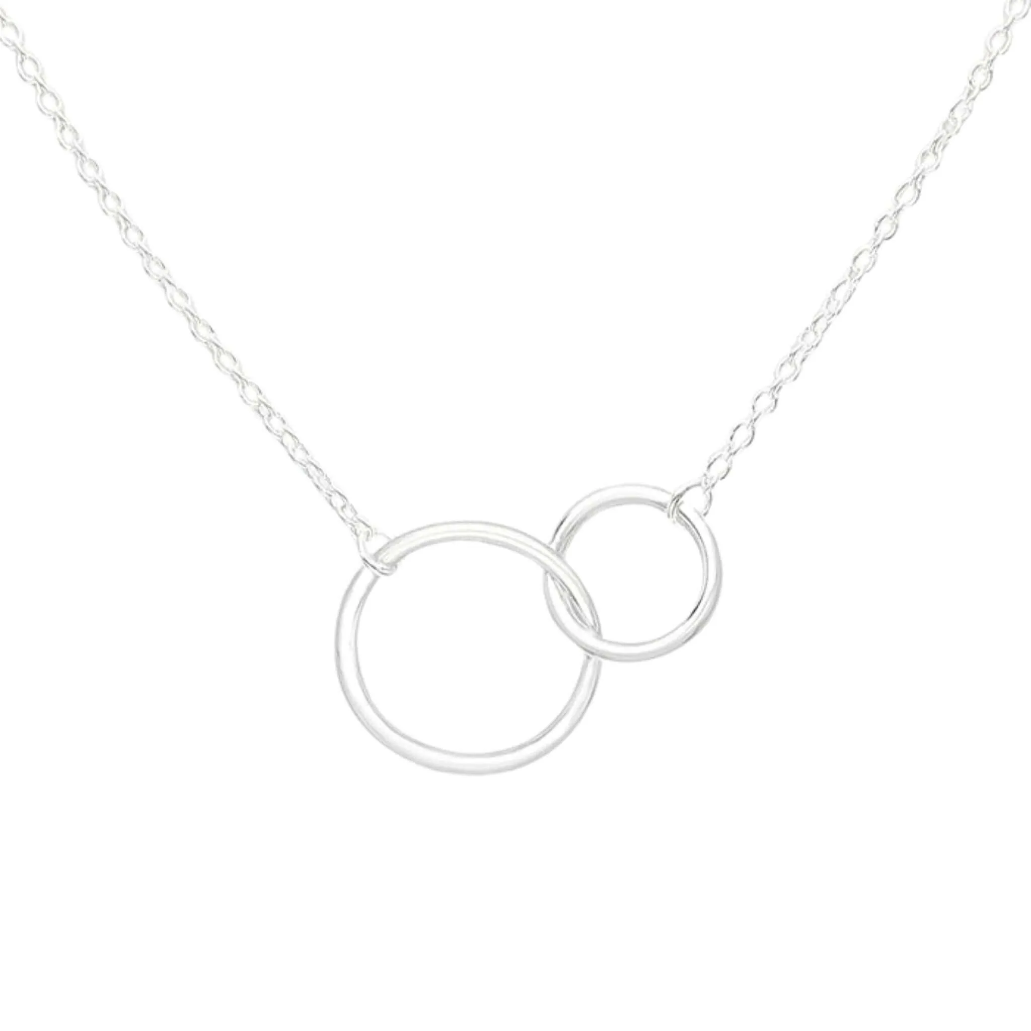 Sterling Silver Interlocking Double Circle Necklace