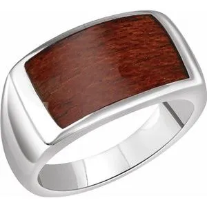 Sterling Silver Men's Rectangle Ring