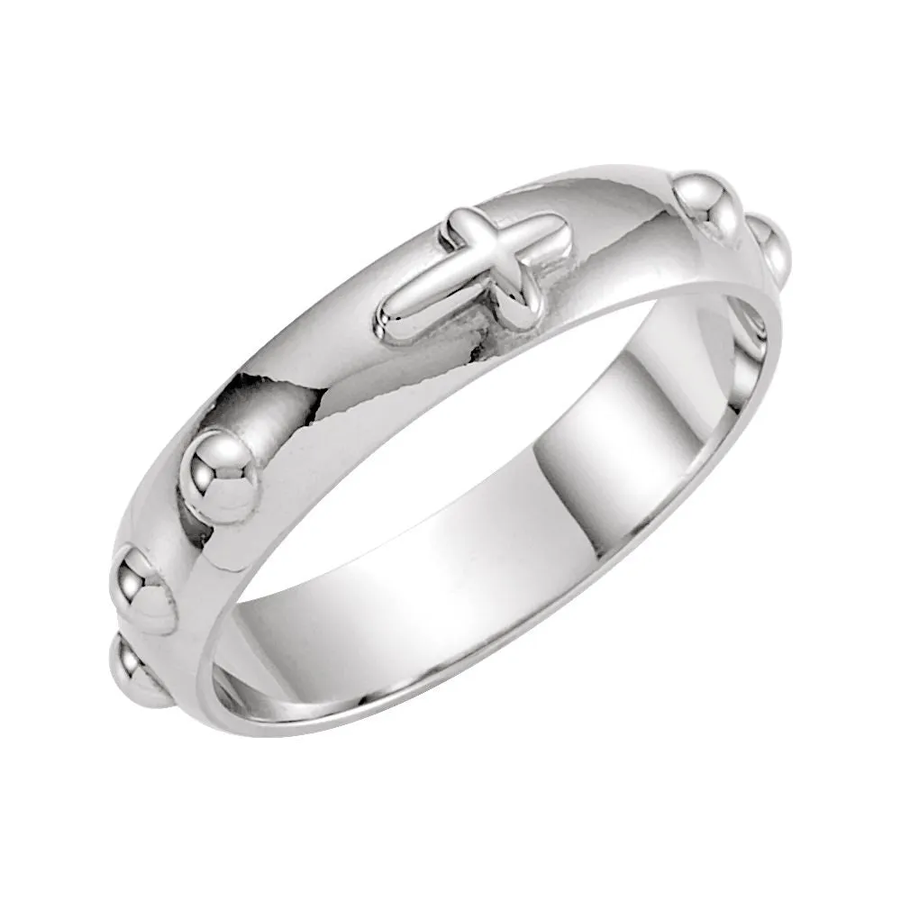 Sterling Silver Rosary Ring Size 7
