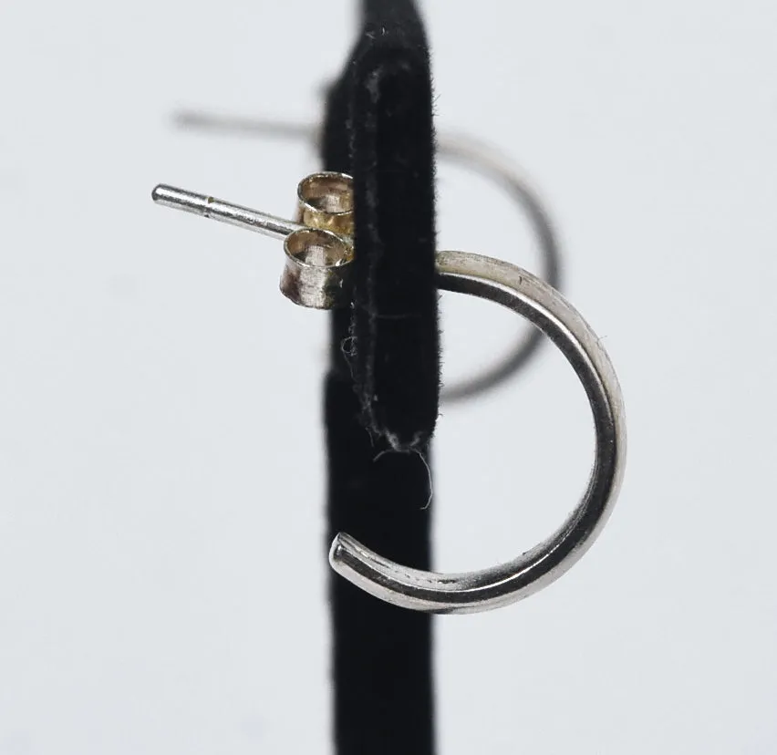 Sterling Silver Stud Hoop Earrings