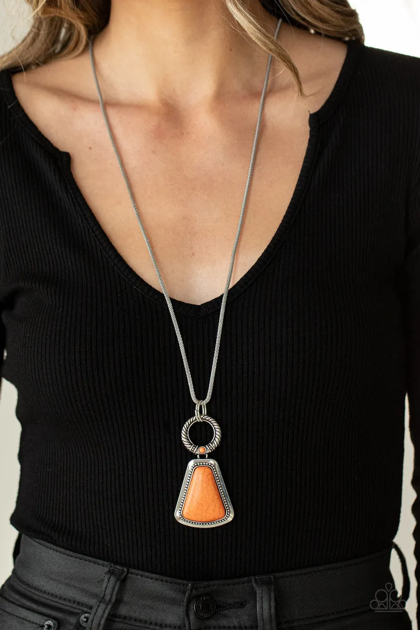 Stone Prairies Orange Paparazzi Necklace