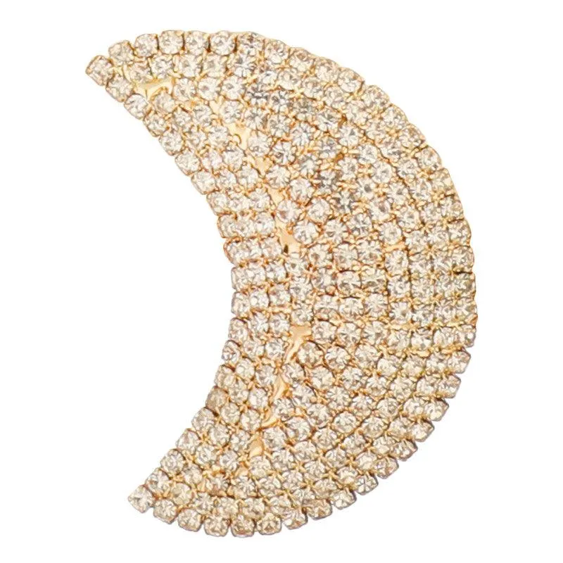 Studded Shinning Half Moon Golden Stud Earrings