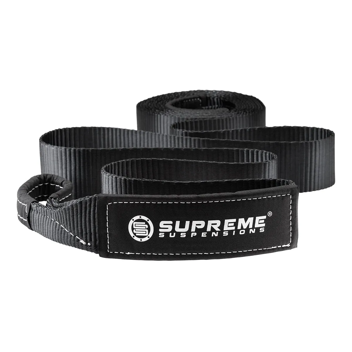 Supreme Suspensions® Recovery Tow Strap Kit   Heavy-Duty 3/4" D Ring Anchor Shackle w/ 7/8" Security Screw Pin - Gloss Black