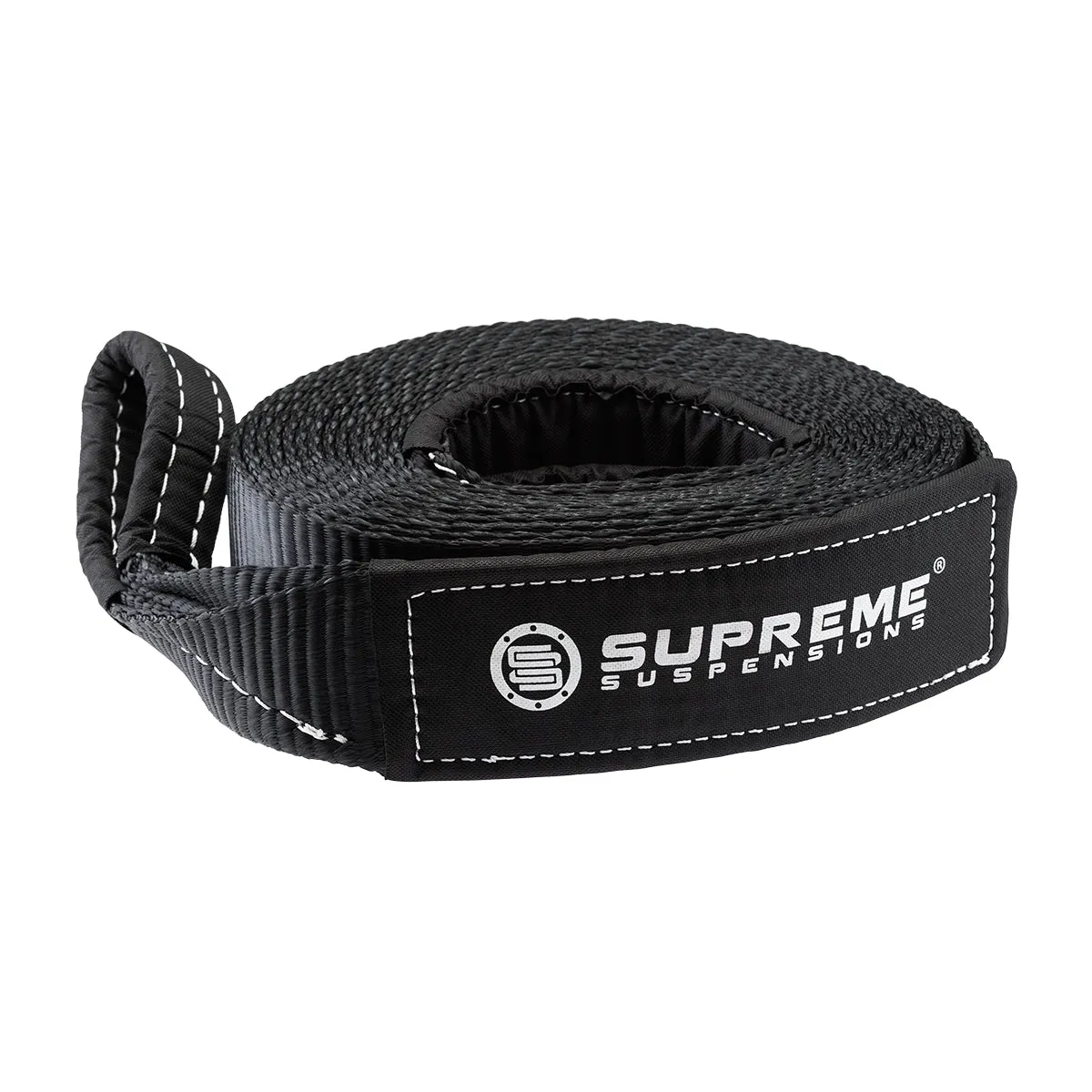 Supreme Suspensions® Recovery Tow Strap Kit   Heavy-Duty 3/4" D Ring Anchor Shackle w/ 7/8" Security Screw Pin - Gloss Black