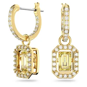 Swarovski Millenia Drop Earrings Octagon cut Yellow Gold-tone plated  ONE SIZE