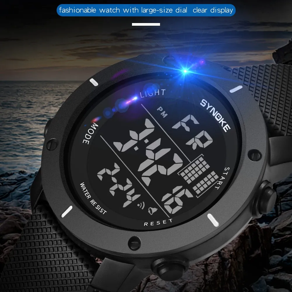 SYNOKE Men Watch Multi-Function 50M Waterproof LED Double Action Sports Watches Digital Watch 2019 Relogio Sport Masculino