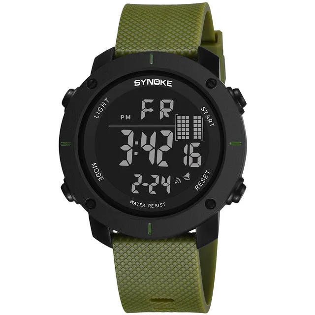 SYNOKE Men Watch Multi-Function 50M Waterproof LED Double Action Sports Watches Digital Watch 2019 Relogio Sport Masculino