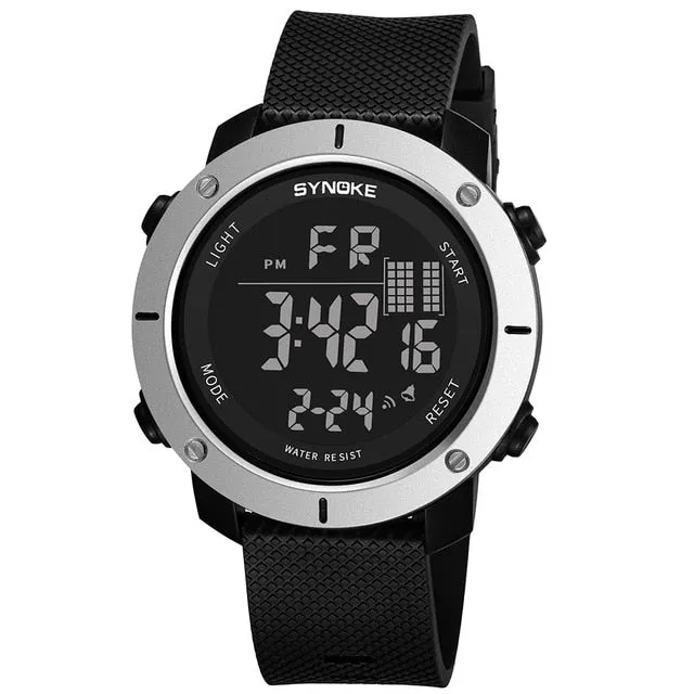 SYNOKE Men Watch Multi-Function 50M Waterproof LED Double Action Sports Watches Digital Watch 2019 Relogio Sport Masculino