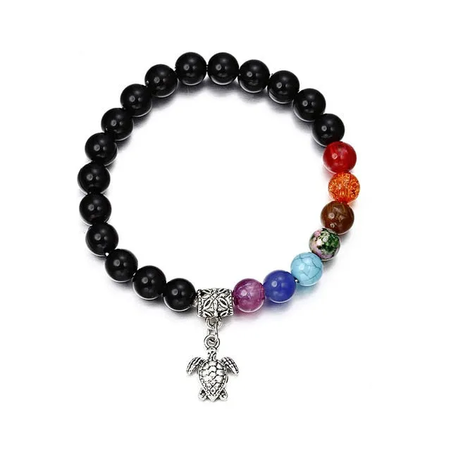 TANGYIN Charm Women Bracelet Colorful Chakra Natural Beads Stone Yoga Energy Beaded Bracelet for Women Lady Girl Jewelry Gift