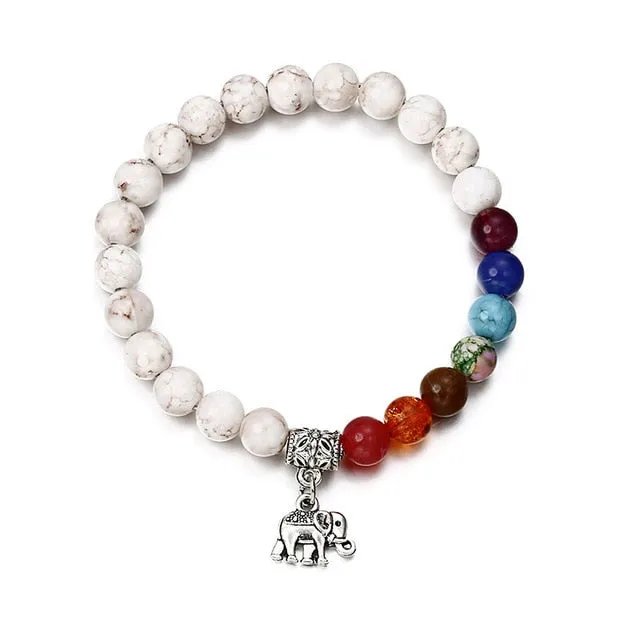 TANGYIN Charm Women Bracelet Colorful Chakra Natural Beads Stone Yoga Energy Beaded Bracelet for Women Lady Girl Jewelry Gift
