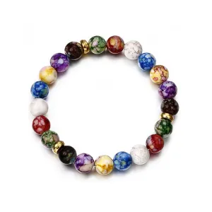 TANGYIN Charm Women Bracelet Colorful Chakra Natural Beads Stone Yoga Energy Beaded Bracelet for Women Lady Girl Jewelry Gift