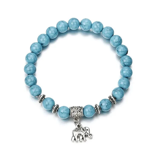 TANGYIN Charm Women Bracelet Colorful Chakra Natural Beads Stone Yoga Energy Beaded Bracelet for Women Lady Girl Jewelry Gift