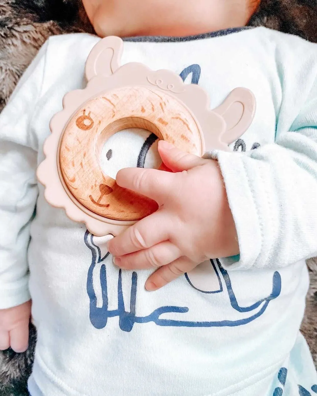 The Animal Wood   Silicone Teething Rings - Various Styles