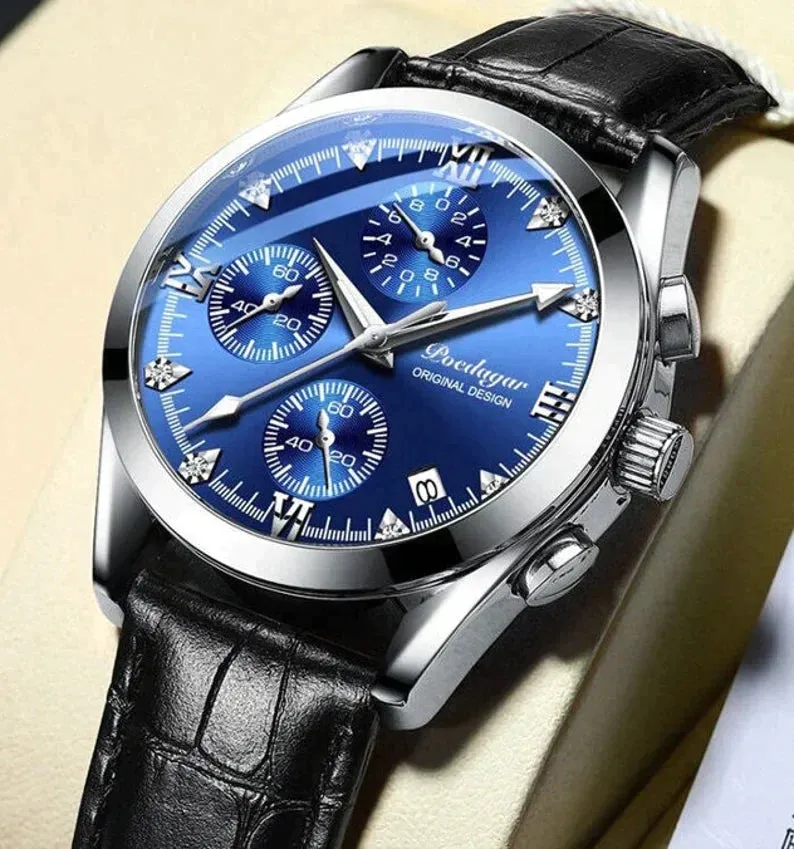 The Topic-Men Watch Fashion Leather Quartz Watches Sport Poedagar