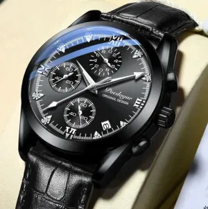 The Topic-Men Watch Fashion Leather Quartz Watches Sport Poedagar