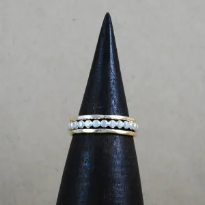 Thick Beaded Stacking Rings - mixed metals