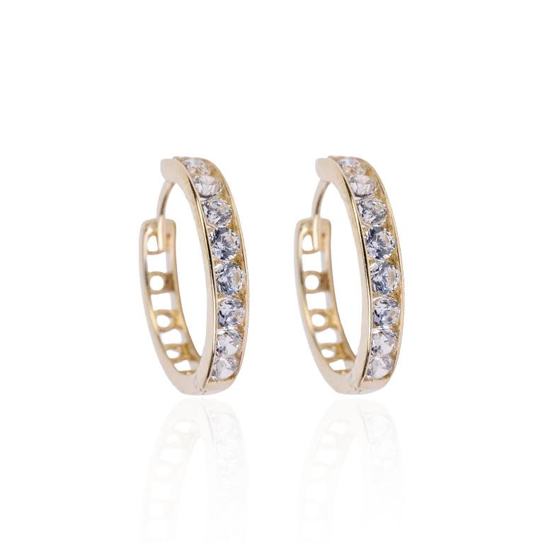 Tiny CZ Huggies Earrings