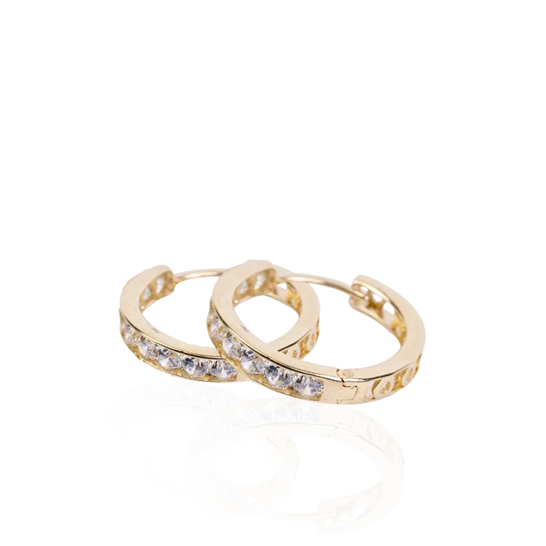 Tiny CZ Huggies Earrings