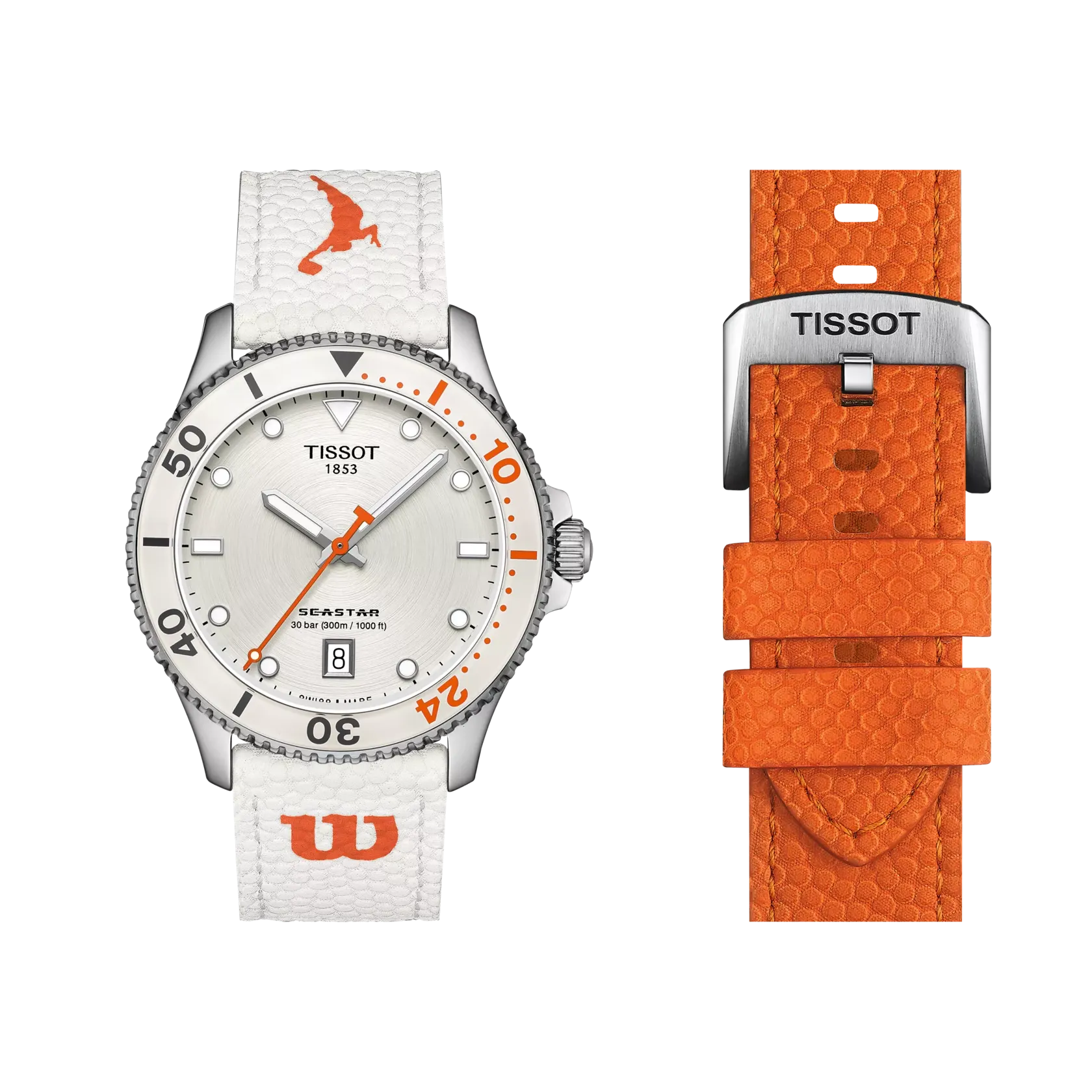 Tissot watch Seastar Wilson Wnba Special Edition 40mm silver quartz steel t120.410.17.011.00