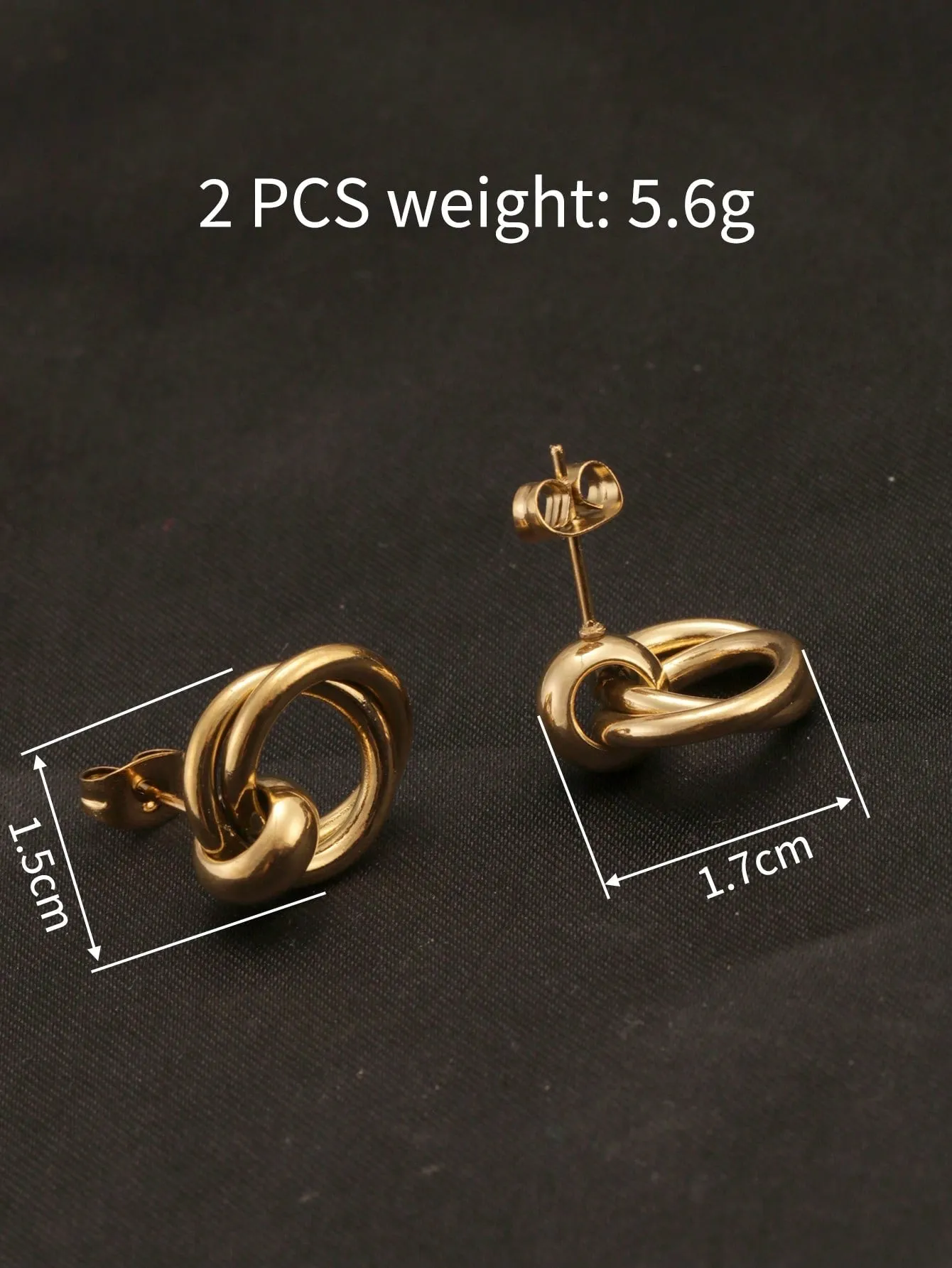 Titanium Twisted Hoop Earrings With 18K Gold