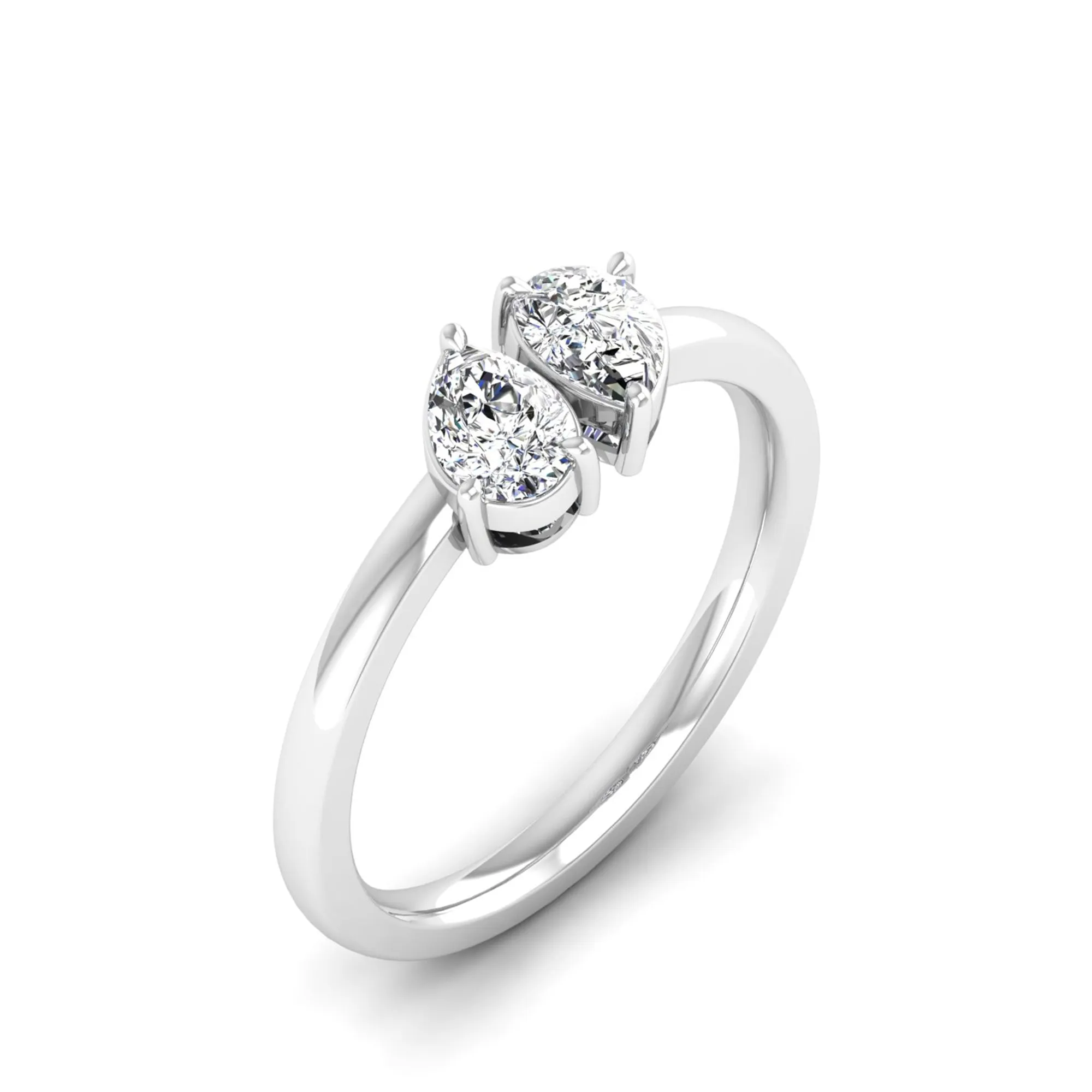 Toi et Moi Pear Lab Diamond Ring
