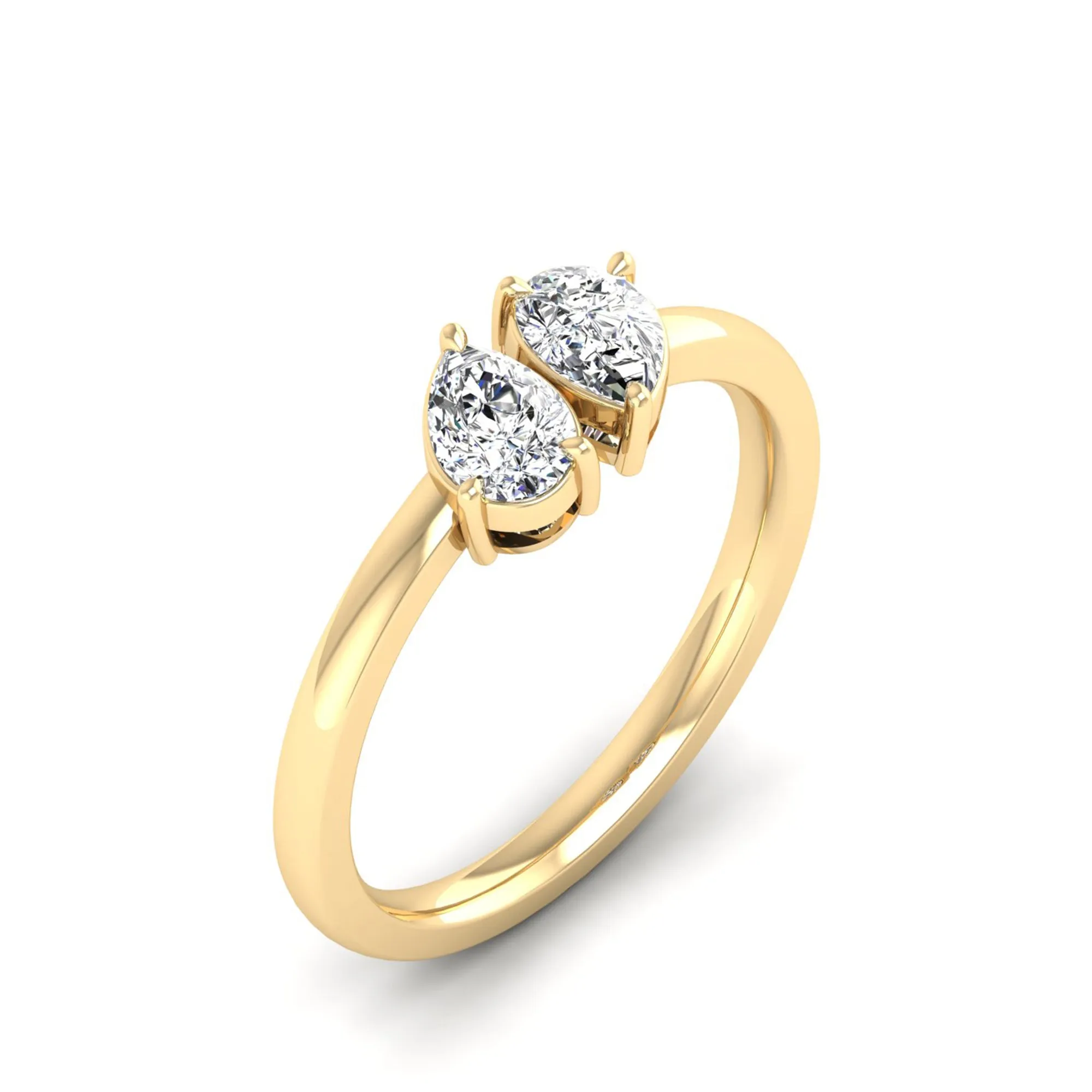 Toi et Moi Pear Lab Diamond Ring