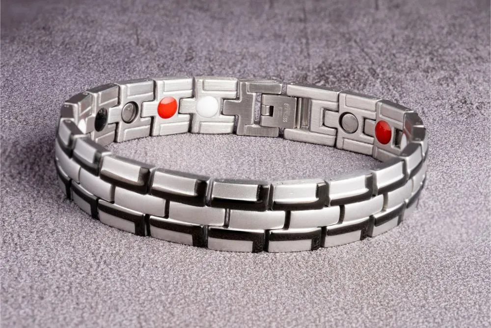 Trendy Men's Bracelet Stainless Steel Magnetic Bracelet Golden Magnet Bracelet For Men and Women