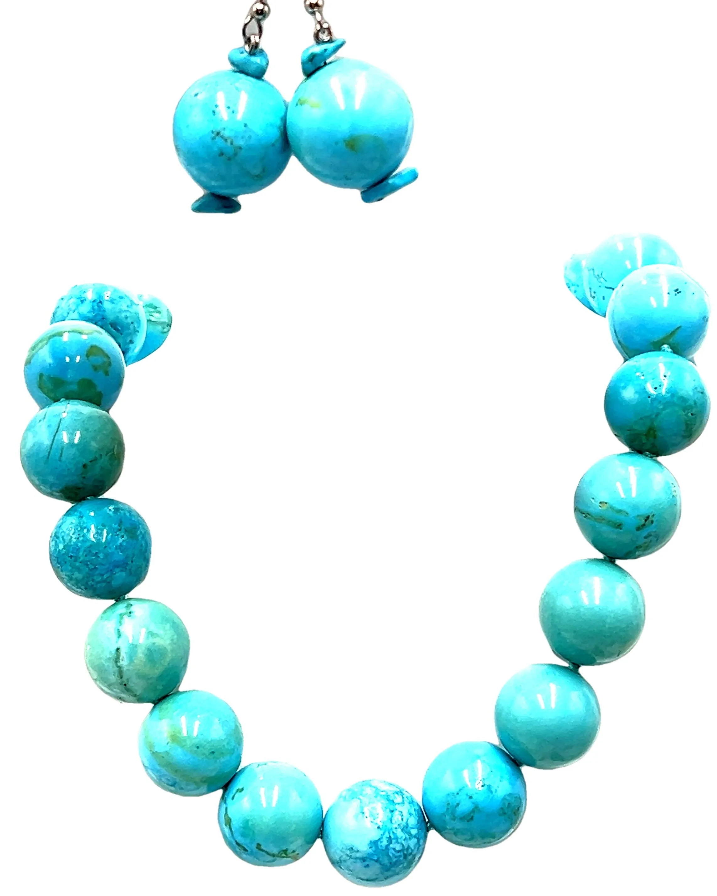 Turquoise 20mm Howlite Gemstone Short Necklace