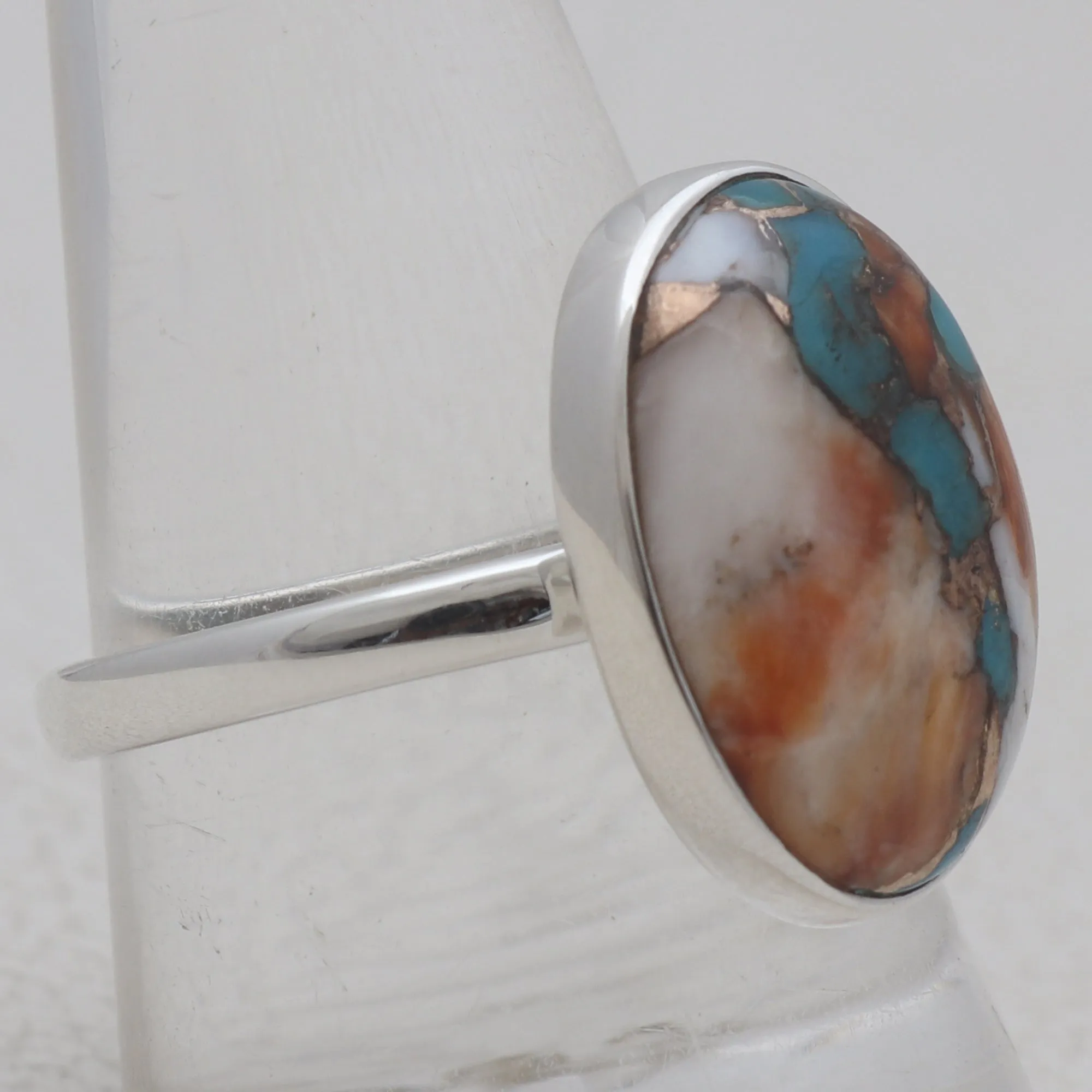 Turquoise Spiney Oystar Silver Rings