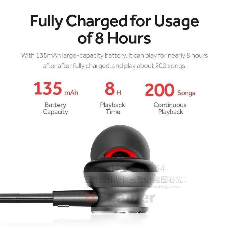 UBeamer Newest Bluetooth 5.0 Earphone Q9 Wireless Headset Waterproof neck-hanging Earphone Stereo Sound for i10 HD call/sport